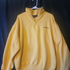 Nautica Men's Zip-Up Sweater in Bright Yellow